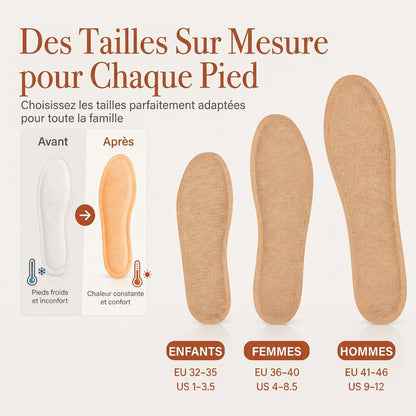 Semelles chauffantes jetables à température constante pour hommes, femmes et enfants
