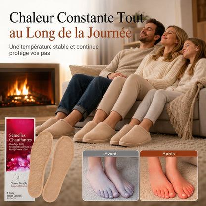 Semelles chauffantes jetables à température constante pour hommes, femmes et enfants