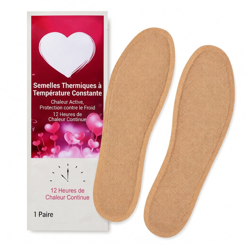 Semelles chauffantes jetables à température constante pour hommes, femmes et enfants