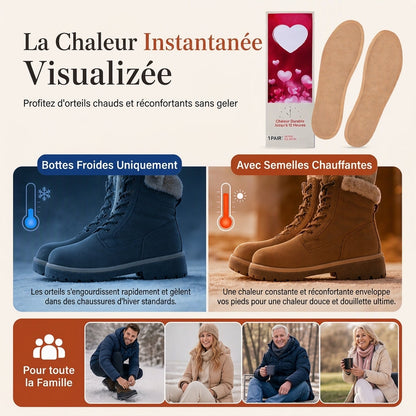 Semelles chauffantes jetables à température constante pour hommes, femmes et enfants