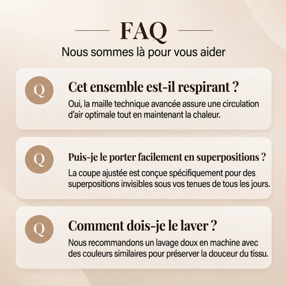 Ensemble de sous-vêtements thermiques extensibles pour femmes