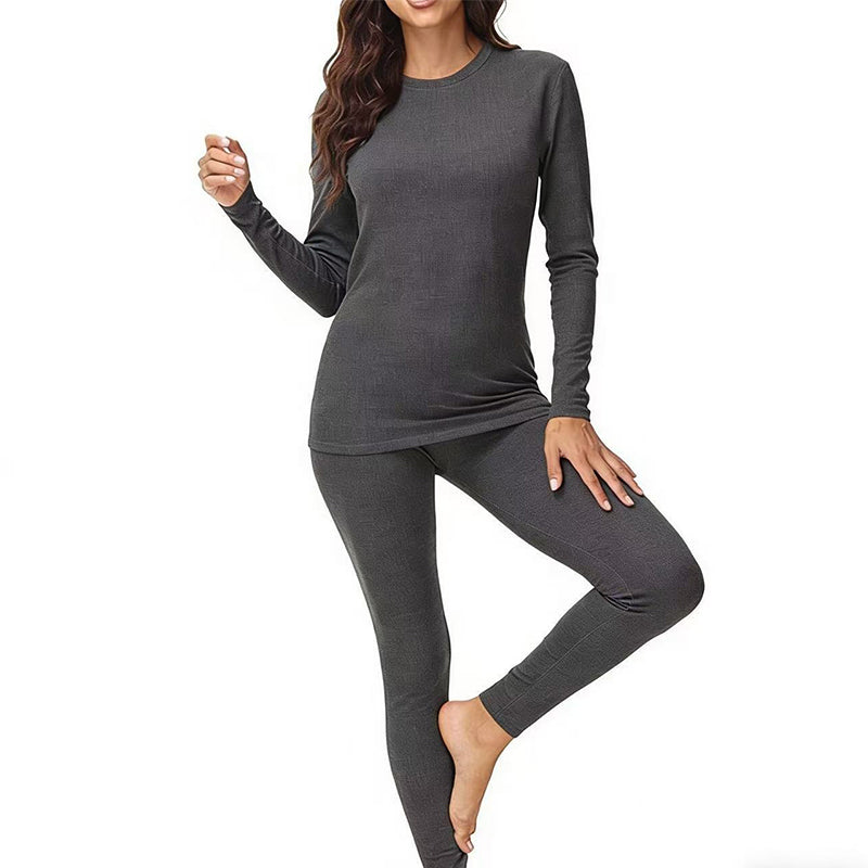 Ensemble de sous-vêtements thermiques extensibles pour femmes