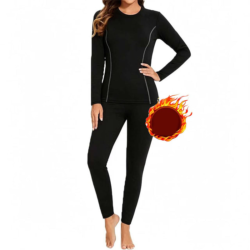 Ensemble de sous-vêtements thermiques extensibles pour femmes