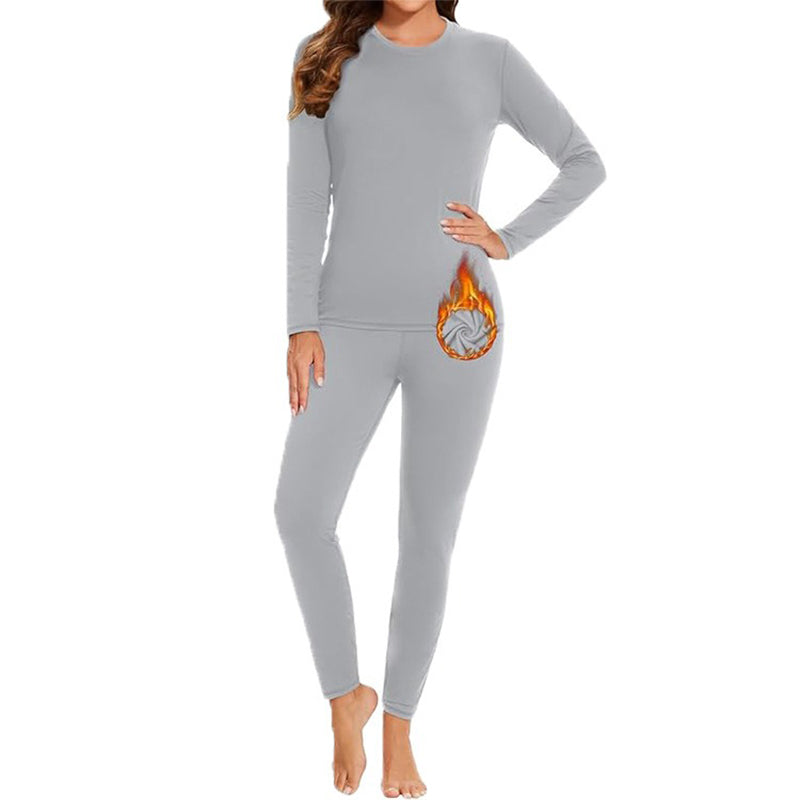 Ensemble de sous-vêtements thermiques extensibles pour femmes