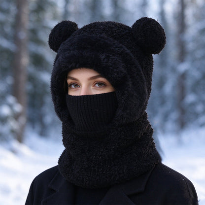 Bonnet d'hiver 3-en-1 pour ours avec écharpe et masque