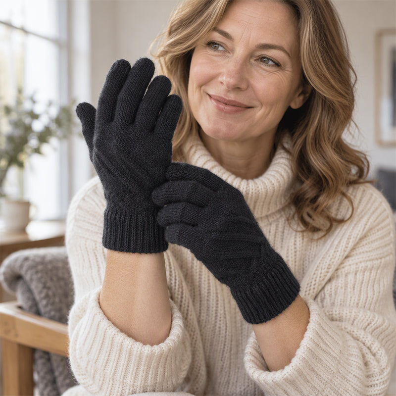 Gants en tricot chauds pour écran tactile, adaptés aux deux sexes pour l'hiver