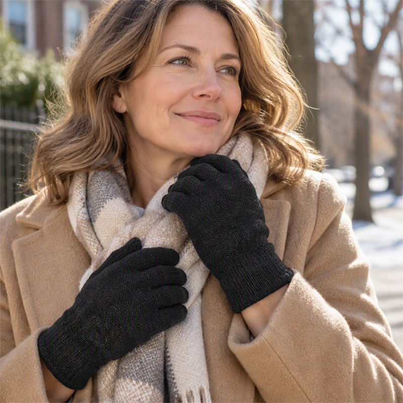 Gants en tricot chauds pour écran tactile, adaptés aux deux sexes pour l'hiver