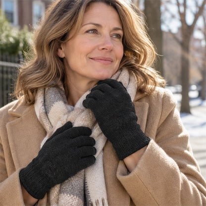 Gants en tricot chauds pour écran tactile, adaptés aux deux sexes pour l'hiver