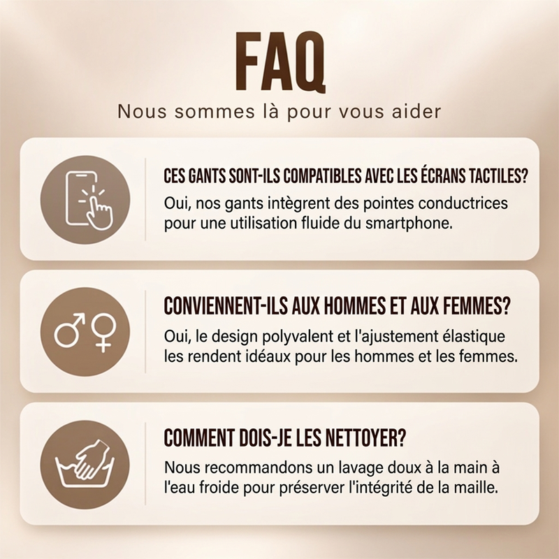 Gants en tricot chauds pour écran tactile, adaptés aux deux sexes pour l'hiver