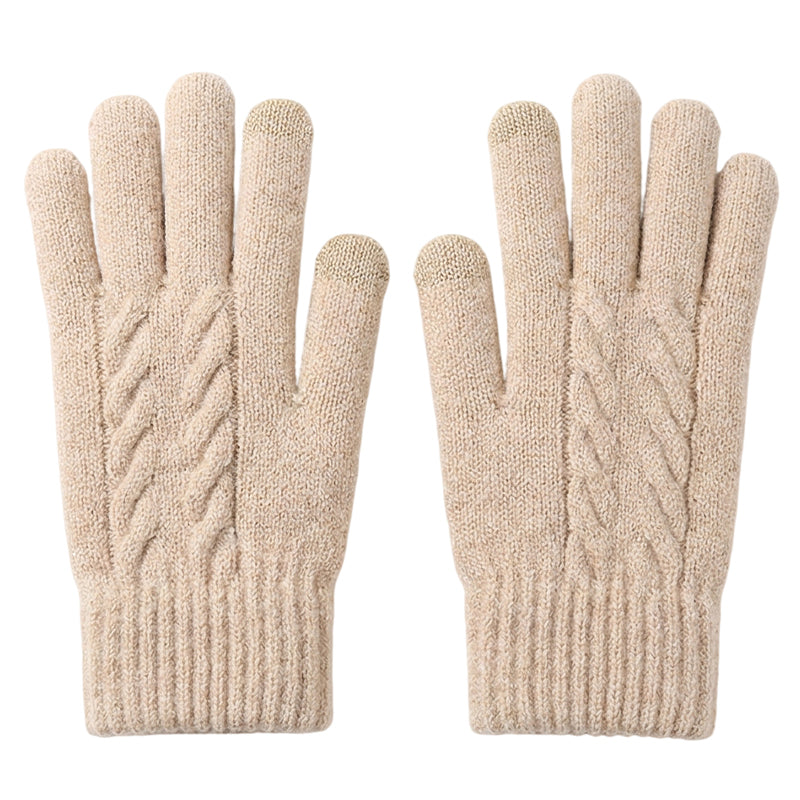 Gants en tricot chauds pour écran tactile, adaptés aux deux sexes pour l'hiver