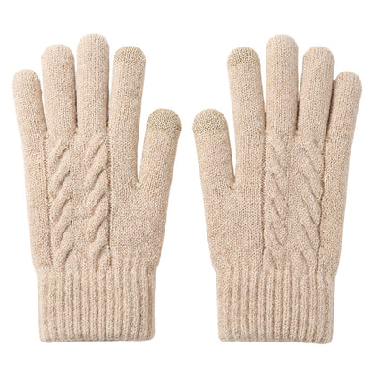 Gants en tricot chauds pour écran tactile, adaptés aux deux sexes pour l'hiver