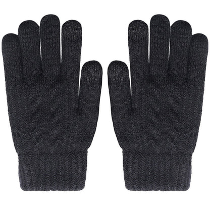 Gants en tricot chauds pour écran tactile, adaptés aux deux sexes pour l'hiver