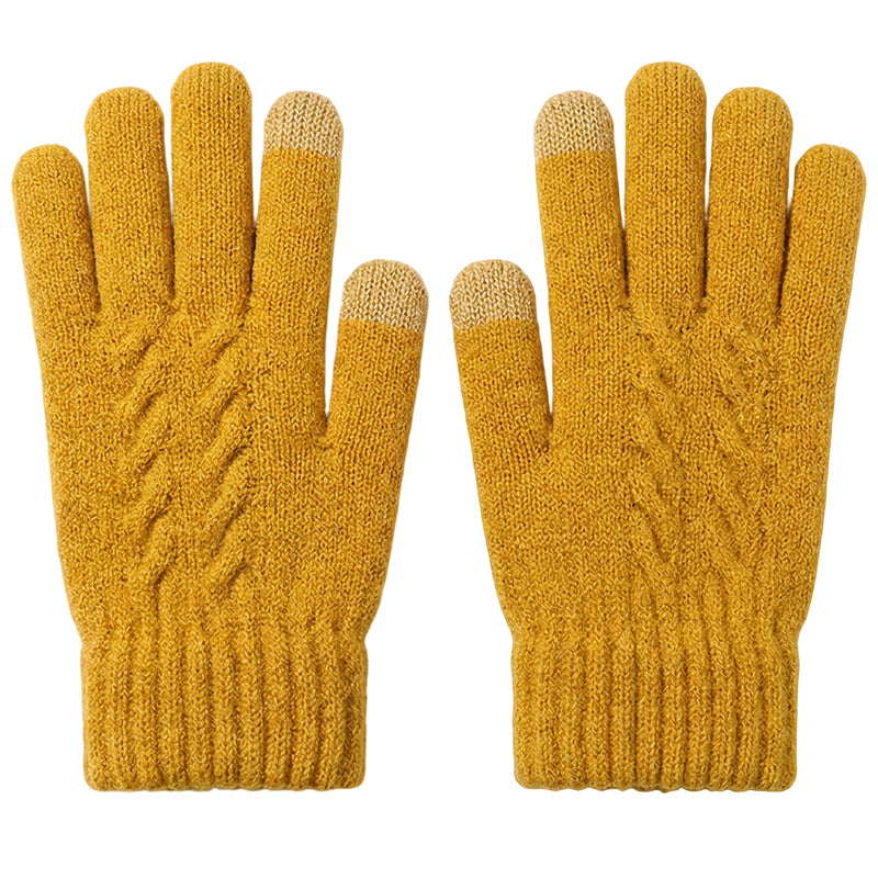 Gants en tricot chauds pour écran tactile, adaptés aux deux sexes pour l'hiver