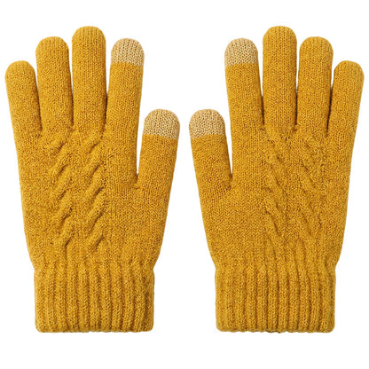 Gants en tricot chauds pour écran tactile, adaptés aux deux sexes pour l'hiver