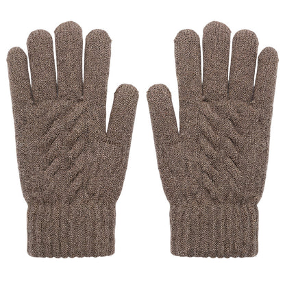 Gants en tricot chauds pour écran tactile, adaptés aux deux sexes pour l'hiver