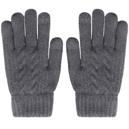 Gants en tricot chauds pour écran tactile, adaptés aux deux sexes pour l'hiver