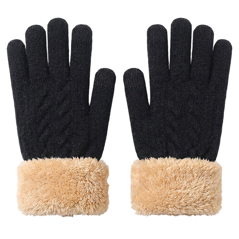 Gants en tricot chauds pour écran tactile, adaptés aux deux sexes pour l'hiver