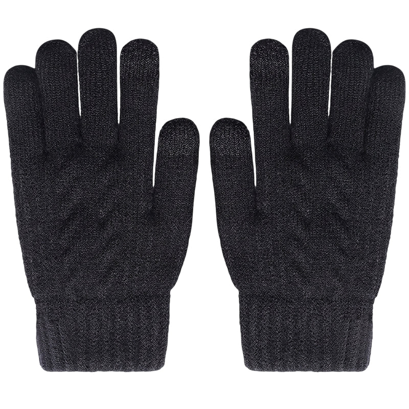 Gants en tricot chauds pour écran tactile, adaptés aux deux sexes pour l'hiver