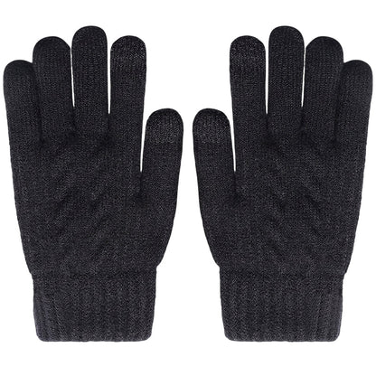 Gants en tricot chauds pour écran tactile, adaptés aux deux sexes pour l'hiver