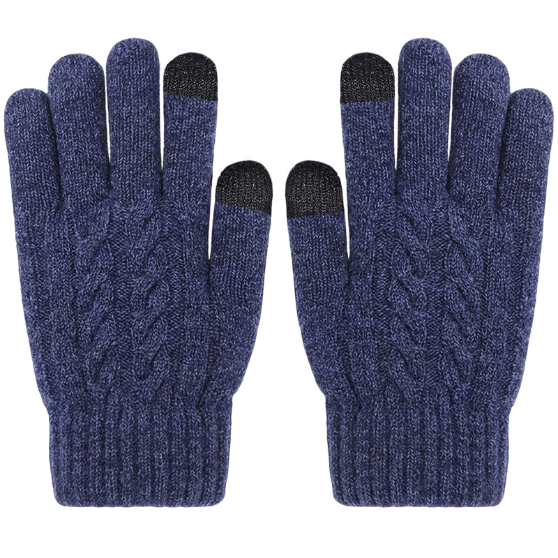 Gants en tricot chauds pour écran tactile, adaptés aux deux sexes pour l'hiver