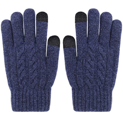 Gants en tricot chauds pour écran tactile, adaptés aux deux sexes pour l'hiver