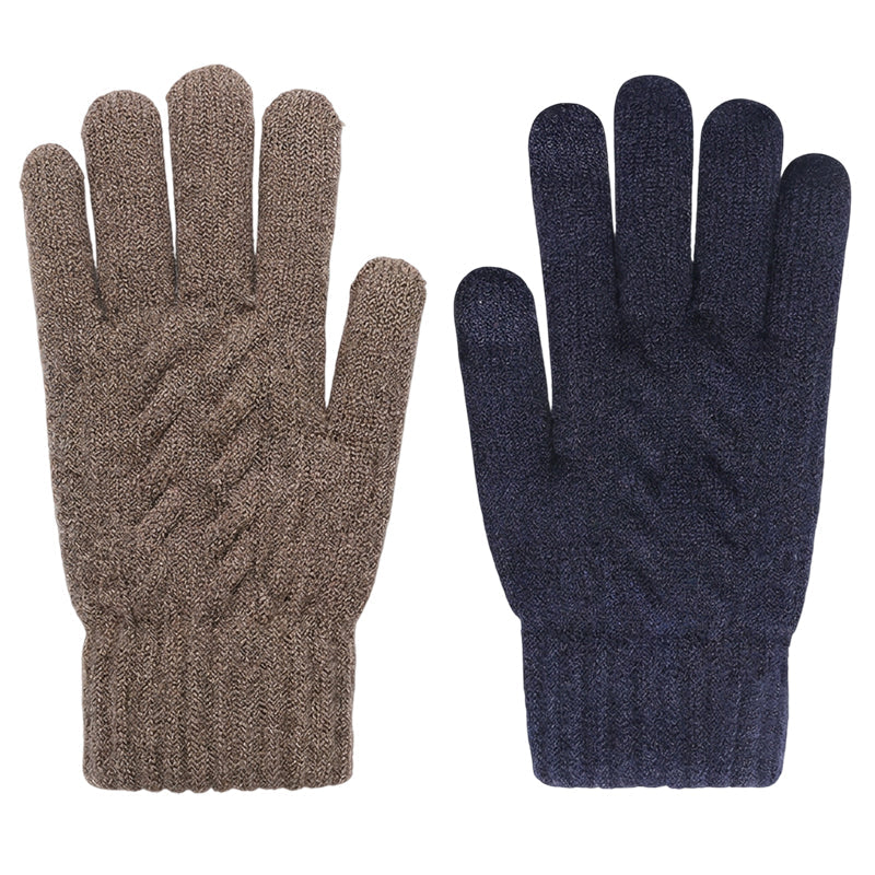Gants en tricot chauds pour écran tactile, adaptés aux deux sexes pour l'hiver