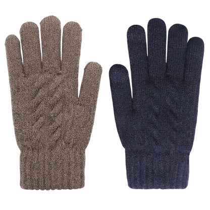 Gants en tricot chauds pour écran tactile, adaptés aux deux sexes pour l'hiver
