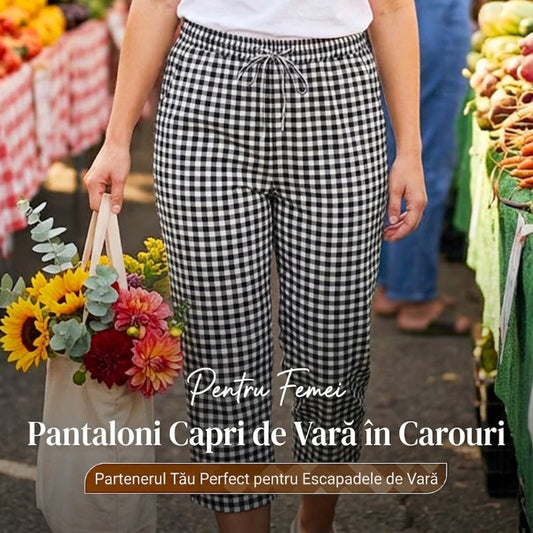 📢📢REDUCERE 30% !! ⏰Pantaloni Capri cu Carouri pentru Femei, Vară🎉