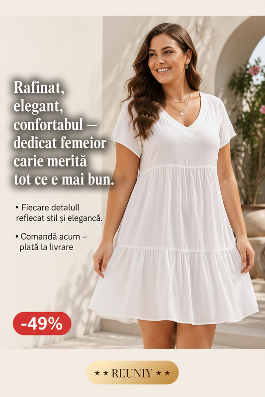 White Tiered Midi Dress Ad